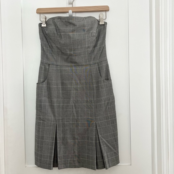 Express Dresses & Skirts - Express Tube Top Plaid Gray Dress 2